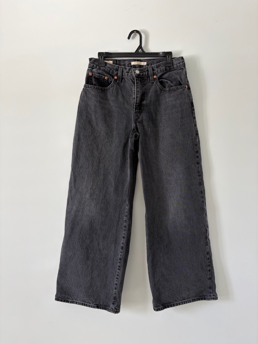 Levi’s Premium Denim XL Straight Jeans Baggy Wide Leg Black Influential Lady 27